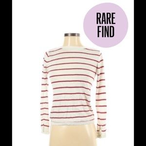 Club Monaco Wool Cream with Red Stripe Sweater